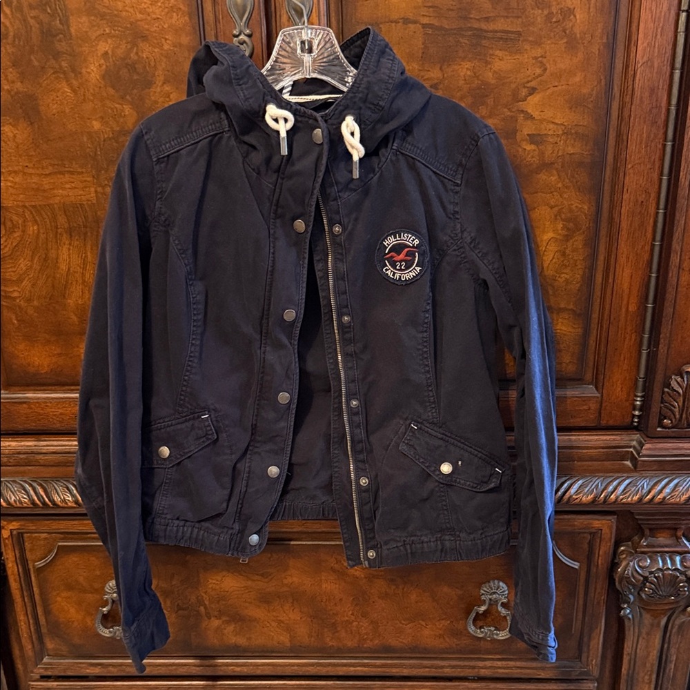 Hollister Navy Blue Hooded Jacket